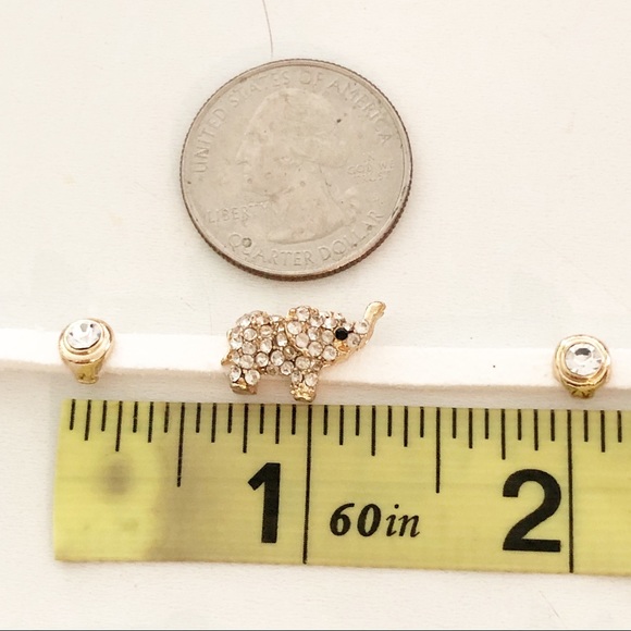 MARLYN SCHIFF White Leather Cord Choker Necklace with Elephant Jeweled Charms - Picture 9 of 10